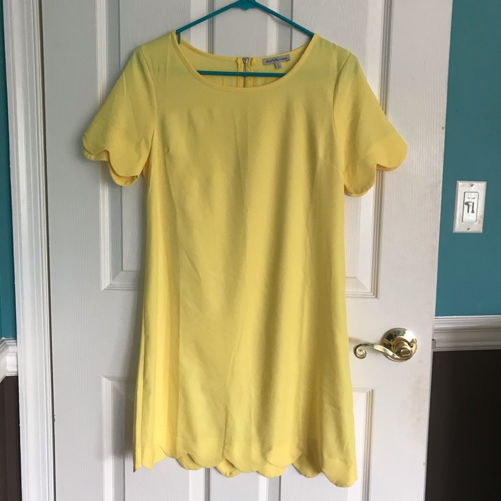 Charlotte Russe Bright Yellow Scalloped Sundress